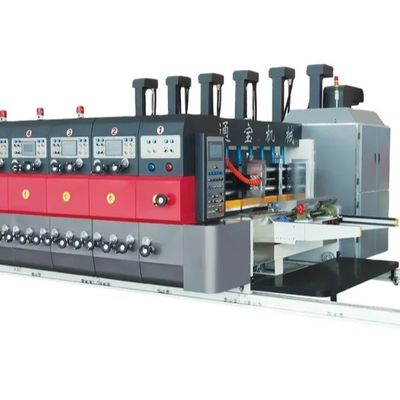 Продвинутая волнистая картонажная коробка Flexo Двухцветный принтер Slotter Ротационный резач
