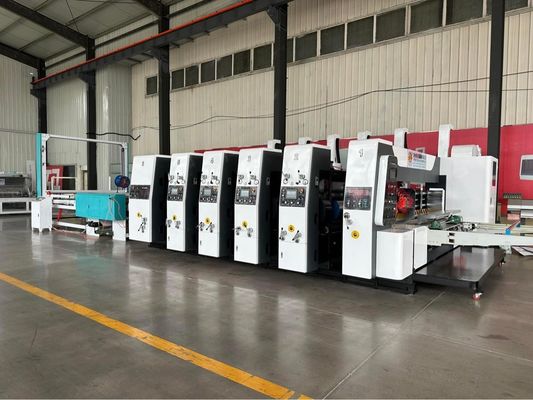 180000 KG Автоматический высокоскоростной коругатор Flexo Четырехцветный принтер Diecutter Shacker
